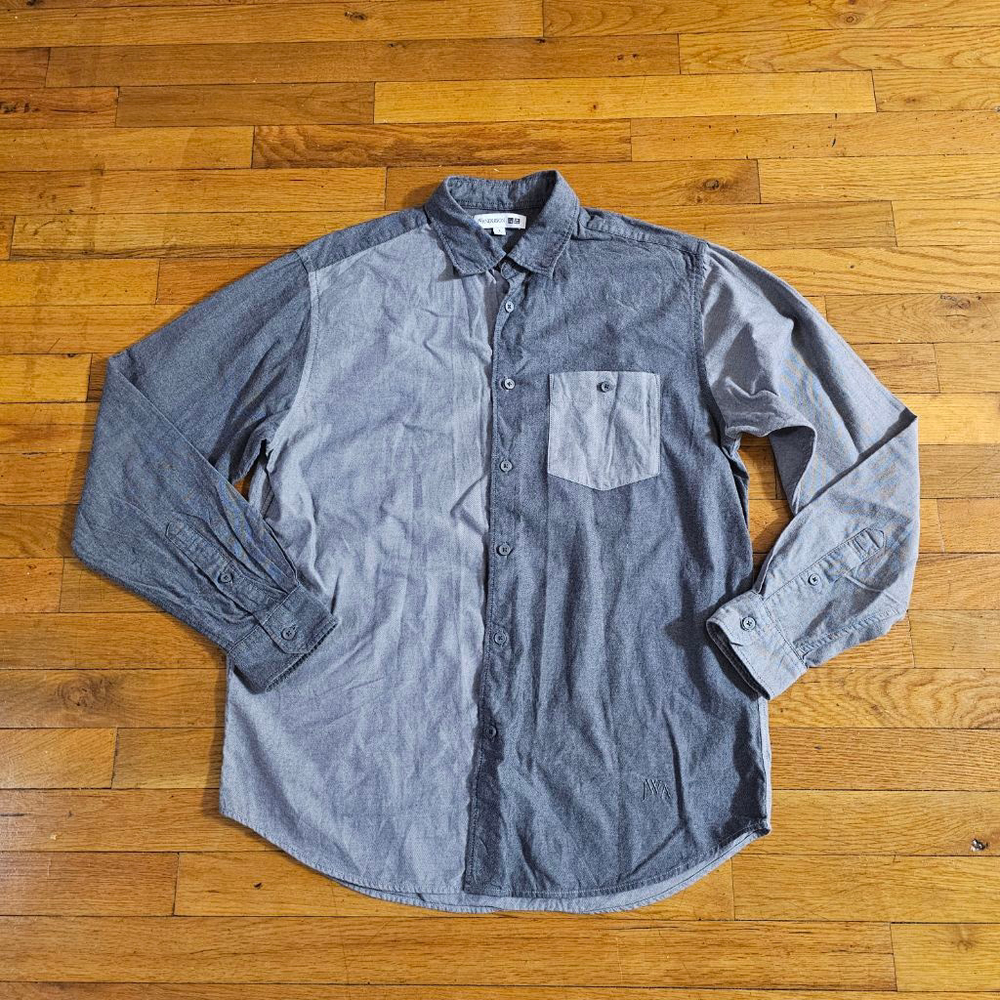 JW Anderson Uniqlo Two-Tone Grey Button Down Shirt Small